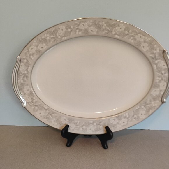Noritake China Graycrest Pattern Large Oval Serving Platter - Picture 1 of 5